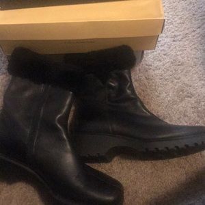 Fashion weather boots, faux fur, side zipper